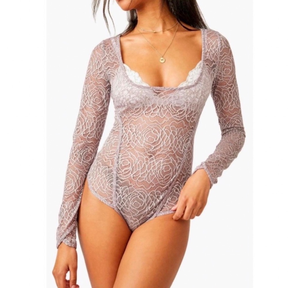 Free people intimately lace thong bodysuit NWT